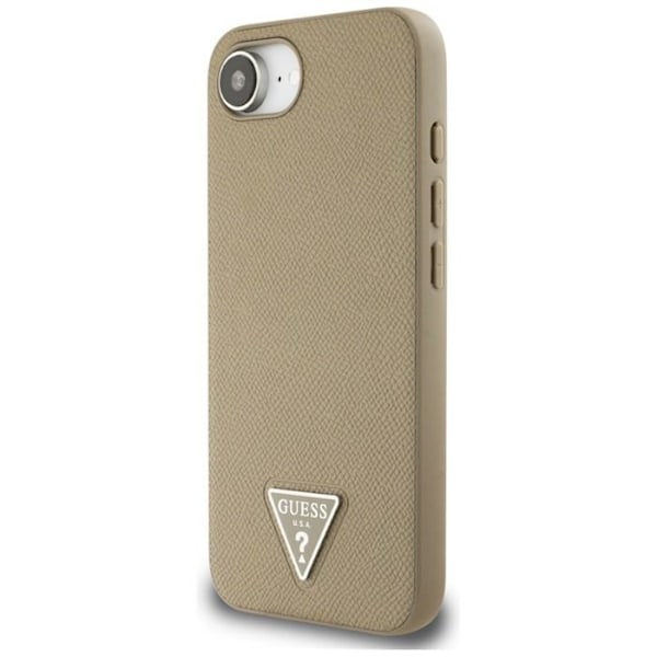 Coque Guess Grained Triangle MagSafe för iPhone 16e (brun) brun