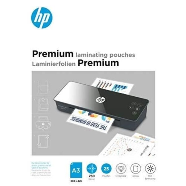 HP LOT MED 25 PREMIUM A3 LAMINERINGSFÅSAR 250 MIKRON HP INC