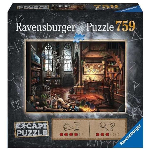 Escape Puzzle 759 bitar - Drakens lya - Ravensburger - Fantasitema - För barn från 12 år och uppåt Beige