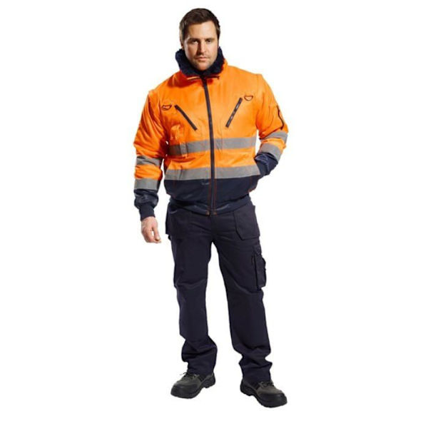 Blouson pilot 3 i 1 - Portwest - PJ50 - Hög synlighet - Orange/Blå - Unisex Orange/marinblå M