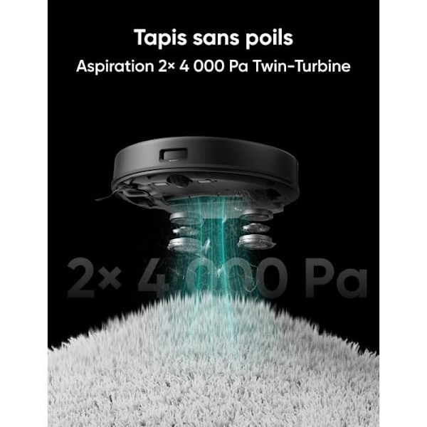 eufy Robotdammsugare Clean X8 Pro, Kraftfull sug med Twin-Turbine 2 4 000 Pa, Aktiv avlumningstrådsborste och navigation