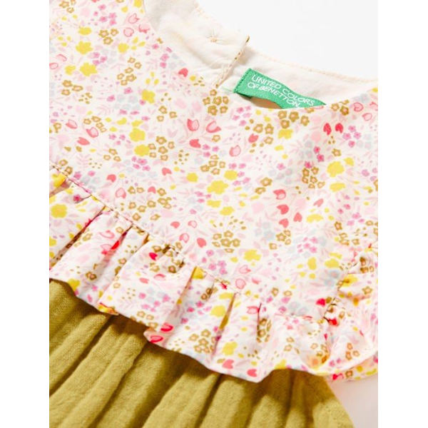 United colors of benetton dress - 4HEBGV006 - Girl's dress Grön 0G8 5-6 år gammal