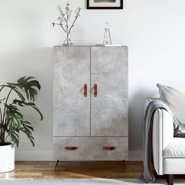 vidaXL hög skänk Betonggrå 69,5x31x115 cm Konstruerat trä 828208