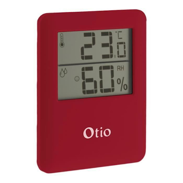 Röd magnetisk hygrometertermometer - Otio