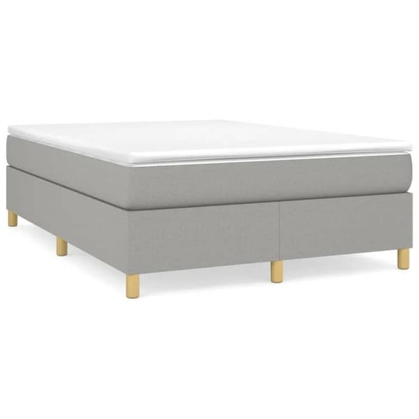 vidaXL Sängram med ribbor ljusgrå 140x200 cm tyg 3120961 Ljusgrått