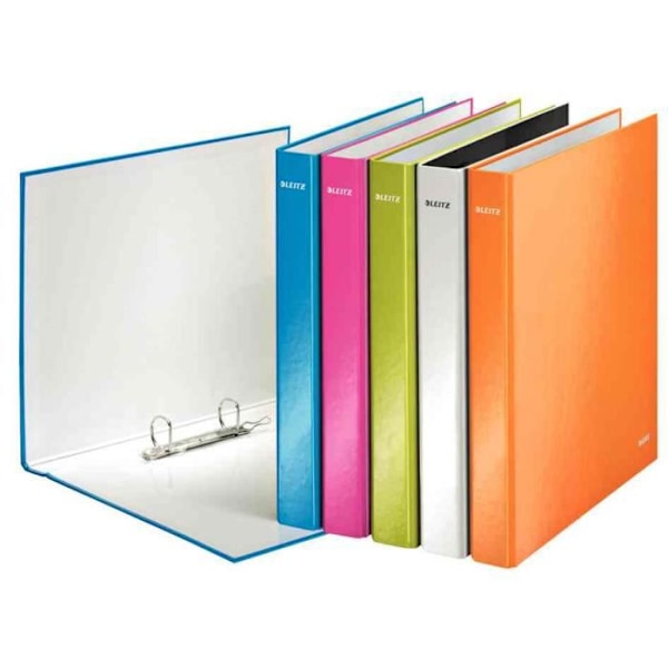 Ringbinder - LEITZ - WOW - A4 - Stabil kartong - Metallisk blå - 250 ark Metallisk blå