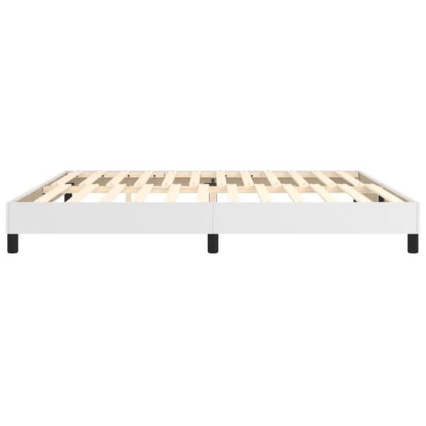 vidaXL Sängram med ribbor vit 200x200 cm konstläder 3120719