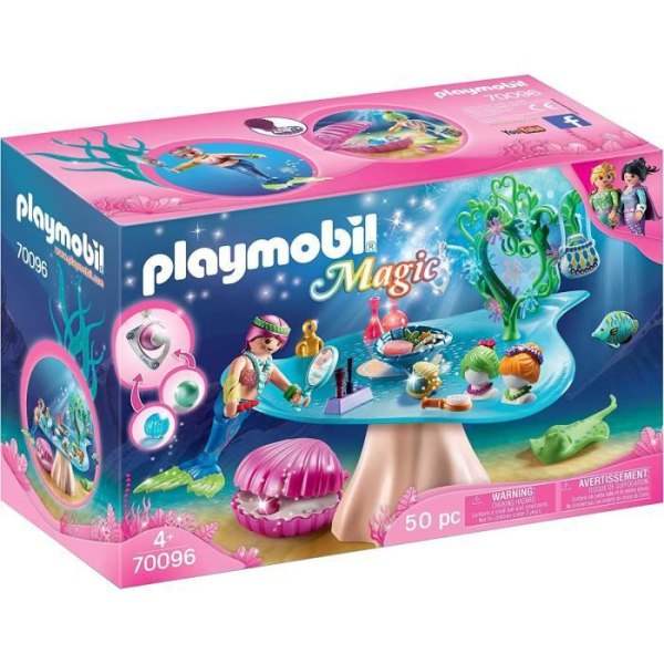 PLAYMOBIL - Magic The Sirens - Skönhetssalong och sjöjungfru med skönhetsaccessoarer och pärllåda - 70096