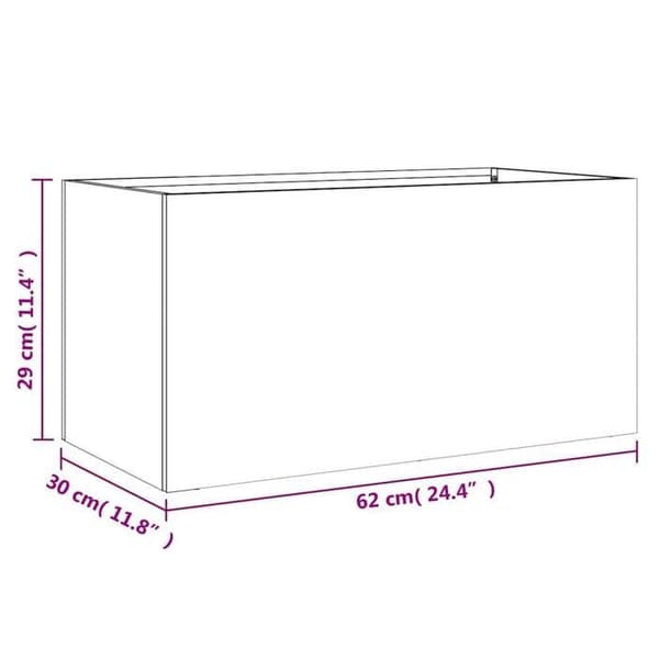 vidaXL Silverfärgad planteringslåda 62x30x29 cm galvaniserat stål 841594
