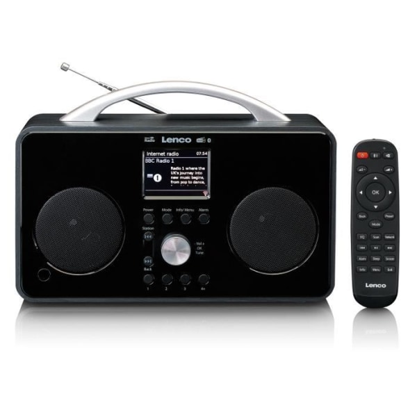 FM / Internet / DAB+ Radio med Bluetooth Lenco PIR-645BK Svart-Silver