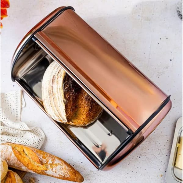 Brödkorg - KINGHOFF - KH-1840 - Rostfritt stål - Roséguld - Modern design ROSA GULD