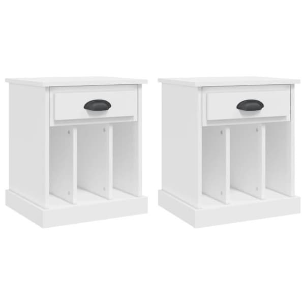 vidaXL Sängbord 2 st Vit 43x36x50 cm 816345