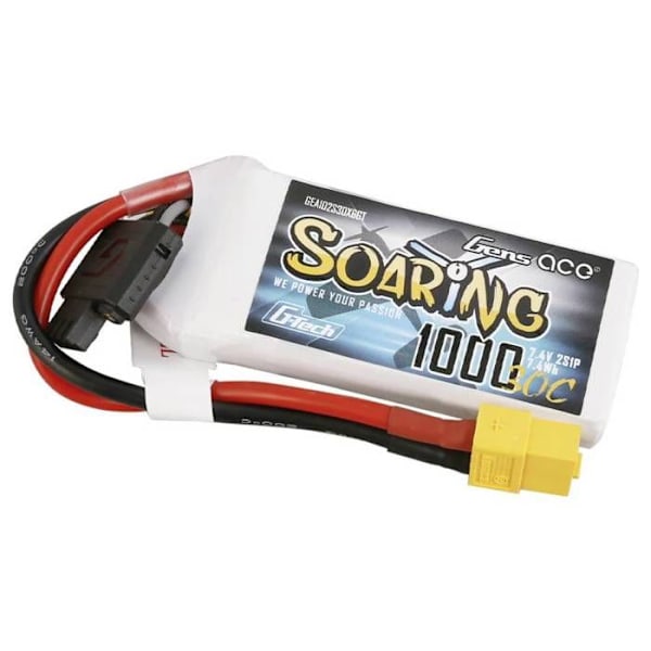 Gens ace Batteripaket (LiPo) 7,4 V 1000 mAh Antal celler: 2 30 C block XT60