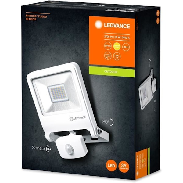 Utomhus LED-projektor - LEDVANCE - Endura Flood 30W - Närvarodetektor - Vit Vit