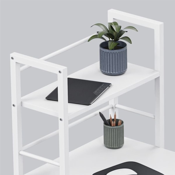 Skrivbord med hyllor MARK ADLER Leader 4.0 Vit – Modern design, Inbyggd förvaring, Ideal för kontor eller gaming