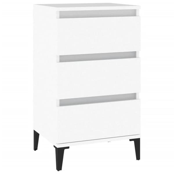 vidaXL Sängbord Vit 40x35x70 cm Konstruerat trä 819668