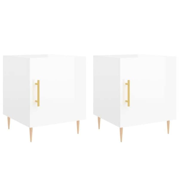 vidaXL Sängbord 2 st Blank vit 40x40x50 cm 827537