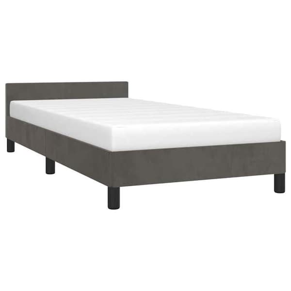 vidaXL Sängram utan madrass mörkgrå 80x200 cm sammet 347538