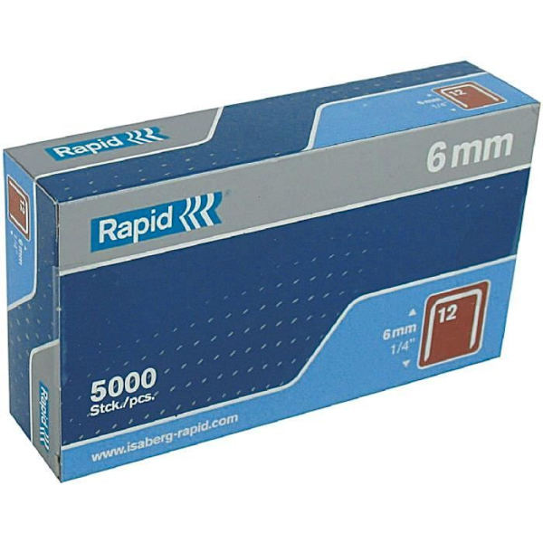 Staple n°12 Rapid Agraf - RAPID - Mått 6 mm - Galvaniserat stål - Pneumatisk - Tyger
