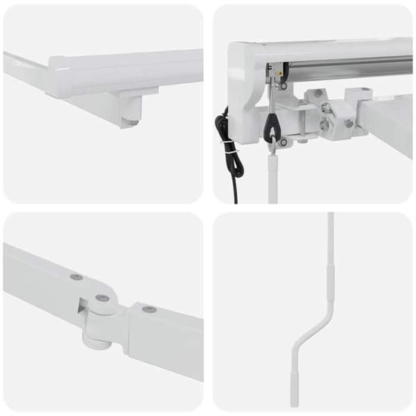 vidaXL Elektrisk rullgardinsram Vit 3 x 2 m Stål 42024858