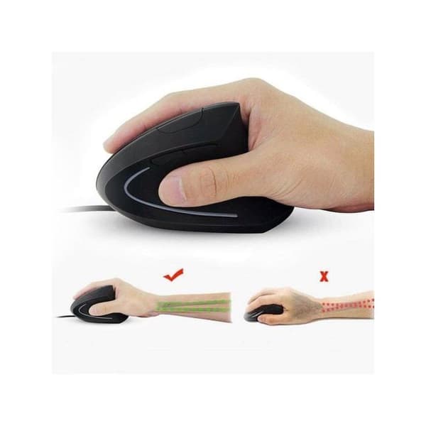 Mus Utrustning 245118 USB kabel 3200 DPI svart ergonomisk vertikal design