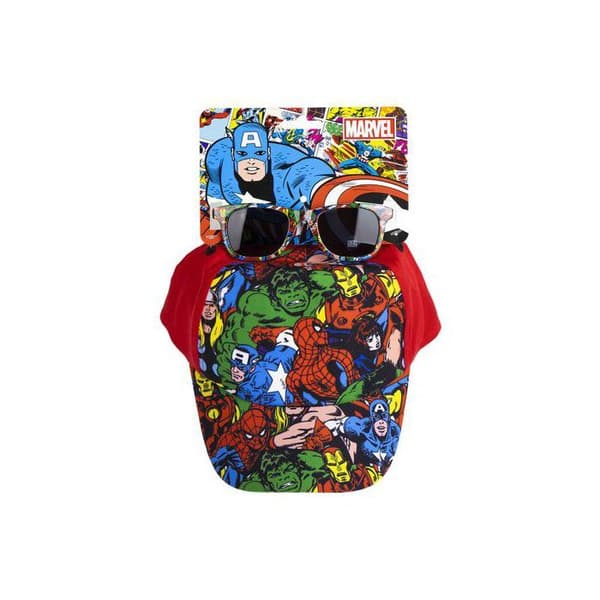 Solsystem med solglasögon - MARVEL - AVENGERS - Röd keps - UV-skydd - Barn 3 år+ Röd