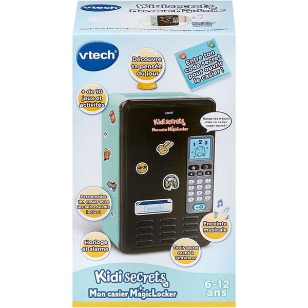 VTech KidiSecrets MagicLocker Hemlig Kassaskåp Svart och Grön - Anpassningsbar, Högtalare, Spel Svart