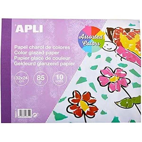 Kreativt papper - APLI - 16651 - 10 ark - 85 g/m² - Färgsortiment Absorberad.