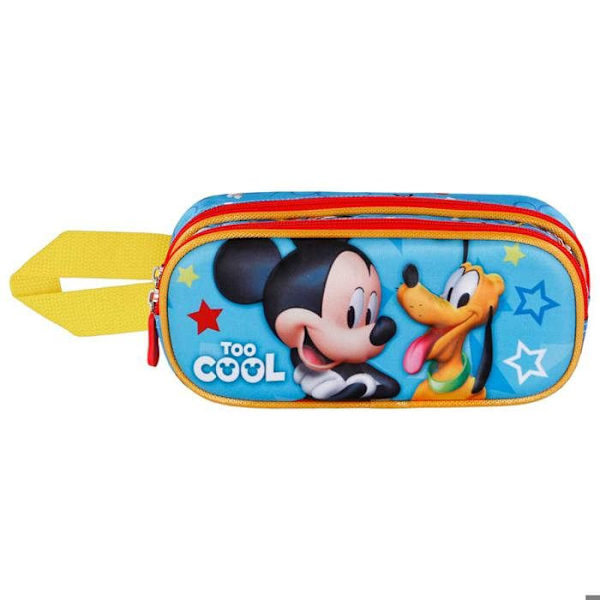 Trousse Dubbel 3D - Disney Mikey Mus Pal - Blå - One Size Blå