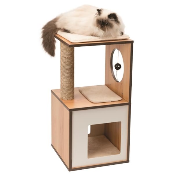 Vesper Cat Tree 37 x 37 x 72,5 cm V-låda Liten Natur H72,5 cm Trä