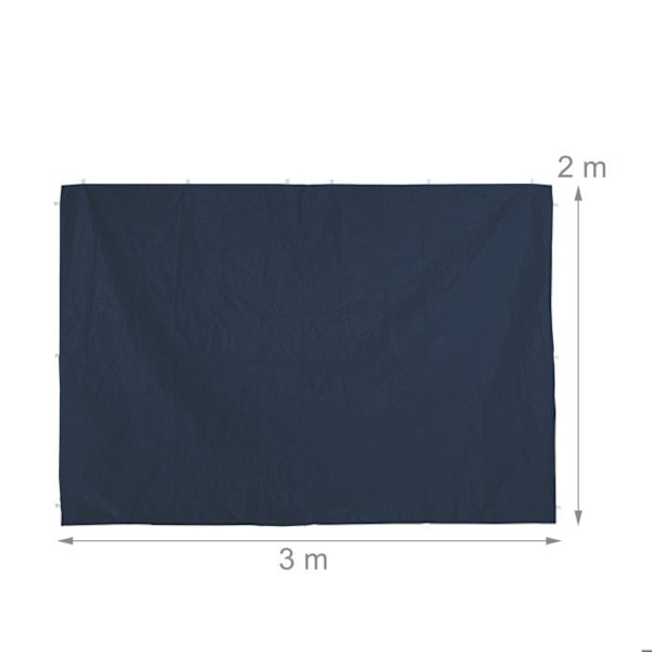 Relaxdays sidovägg för partytält, 2-pack, panel för pavilion 3 x 2 m, vattentät, utan fönster, mörkblå mörkblå, vit