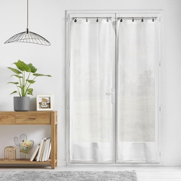 Par av gardiner Linka 2 x 70 x 200 cm vävd vit - öglor Vit