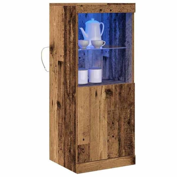 vidaXL Buffé LED Gamla trä 41 x 37 x 100 cm Ingenjörsträ 863039
