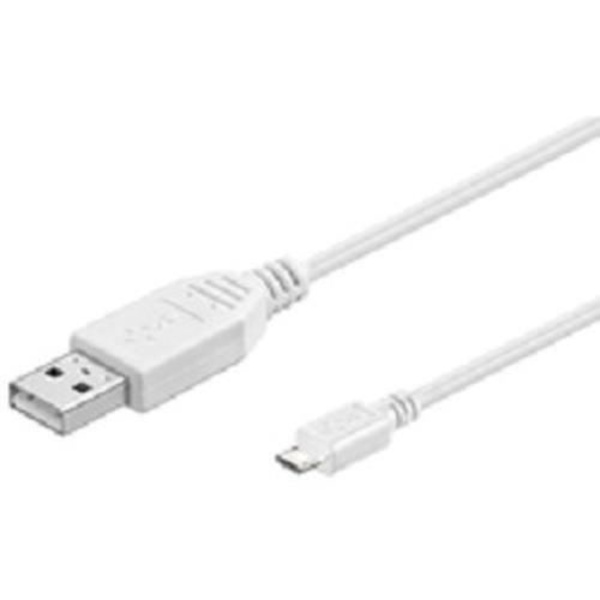 Microconnect USB A-Micro USB B, 3 m, 3 m, USB A, Micro-USB B, 2.0, Hane-Hane, Vit