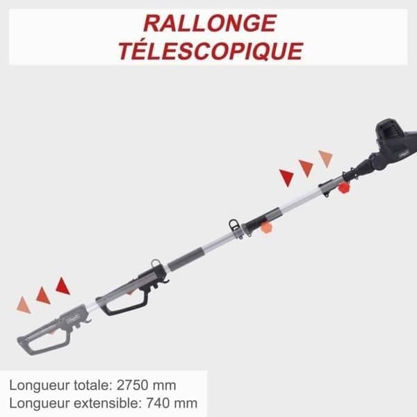 Teleskopisk elektrisk häcksax - Scheppach - ETHT500