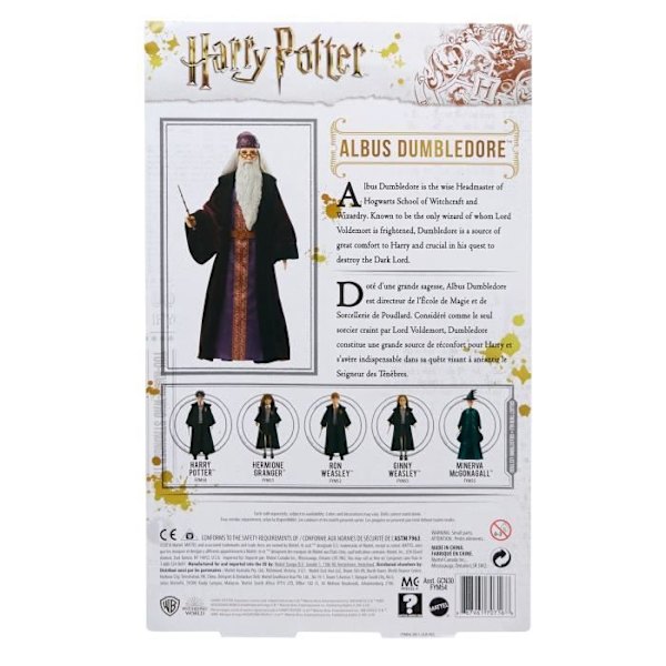 Harry Potter - Professor Dumbledore Doll med Hogwarts outfit och trollstav - Figurine Doll - Från 6 år gammal