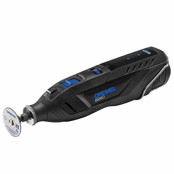 Dremel 8260 anslutet sladdlöst multifunktionsverktyg - 65 tillbehör + 5 anpassningar Blå