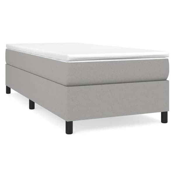 vidaXL Sängram med ribbor ljusgrå 80x200 cm tyg 3120814 Grå
