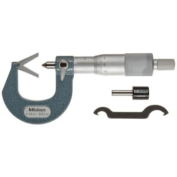 Mitutoyo 114161 Serie 114 3 Flöjt V-anvil Mikrometer, 115 Omfång, grad 0,01 mm - 114-161