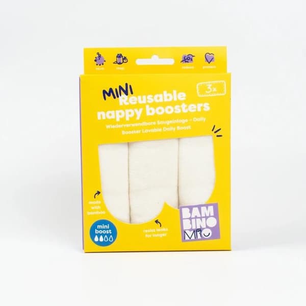 Bambino Mio Mini Boost tvättbar blöja (x3) Vit