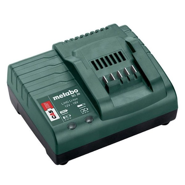 Batteripaket + SC 30 Laddare - METABO - 18V - Li-Power - 4,0 AH - Svart Svart