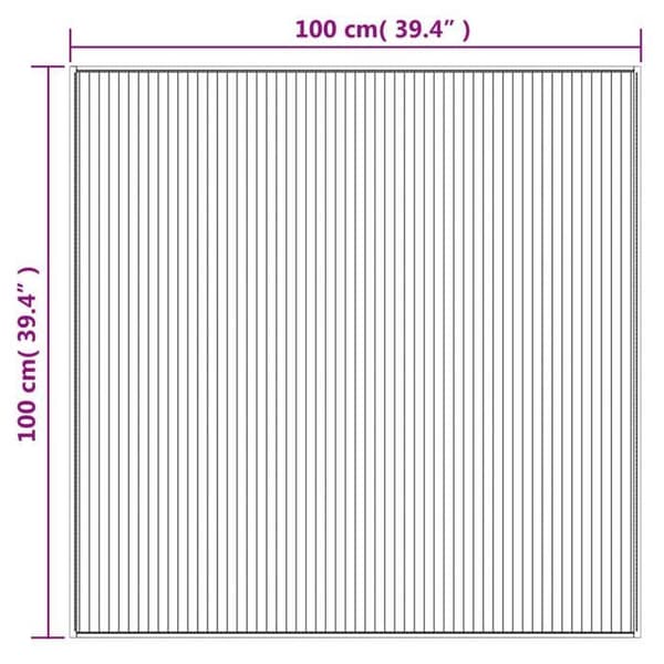 vidaXL Fyrkantig matta grå 100x100 cm bambu 376940 grå