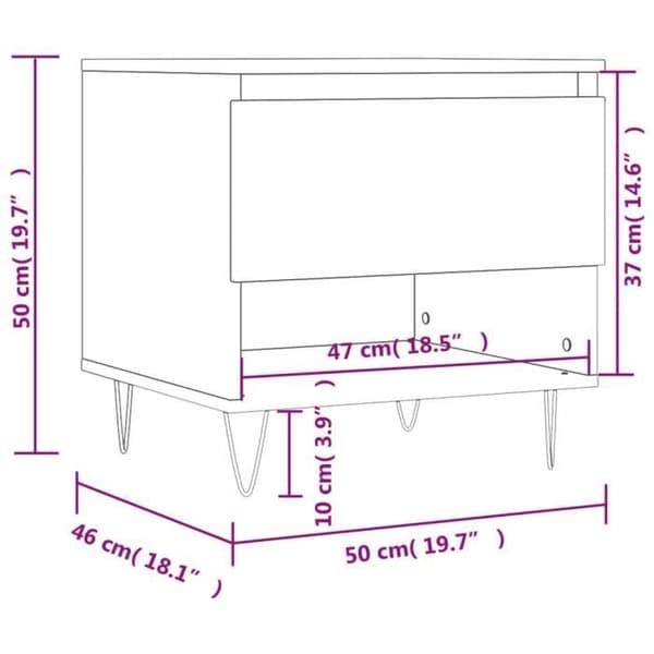vidaXL Soffbord 2 st Vit 50x46x50 cm Konstruerat trä 830909
