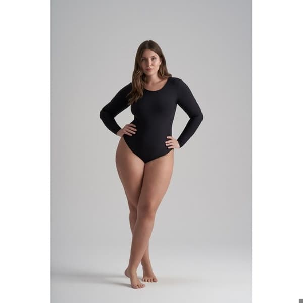 Långärmad bodysuit dam Bye Bra svart XL
