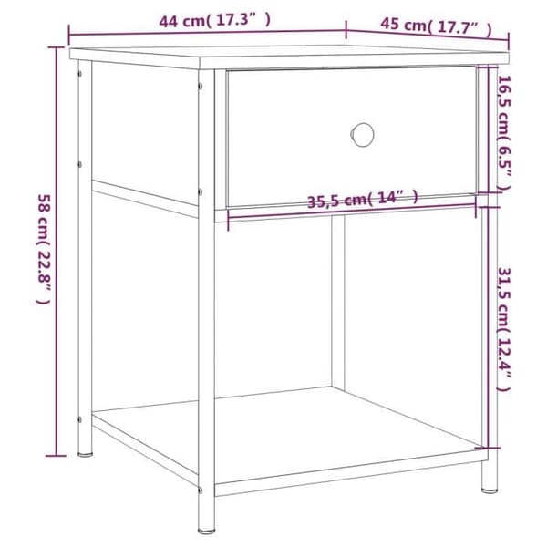 vidaXL Sängbord 2 st Brun Ek 44x45x58 cm Konstruerat trä 825852