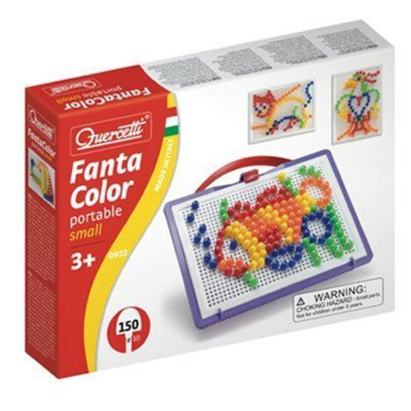 Spikspel - QUERCETTI - FantaColor bärbar - 150 pinnar - 1 bricka - 1 mönsterhäfte Varierande