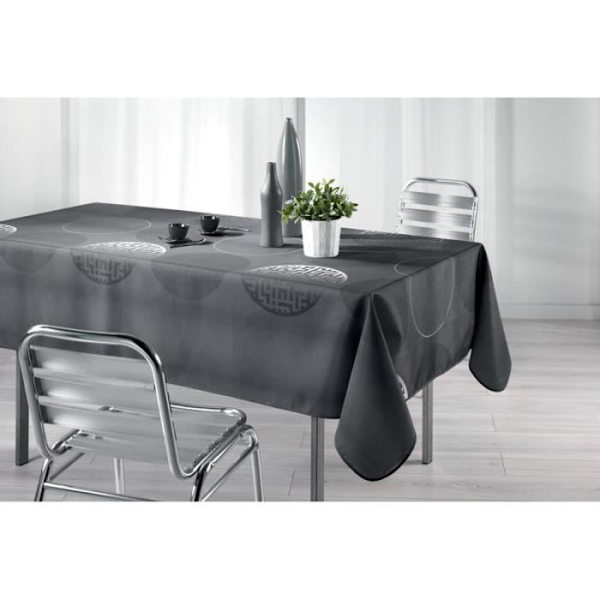 Rektangulär tryckt duk 150x240cm KOSMO ANTRACIT