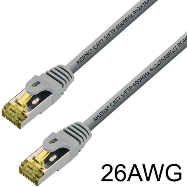 OCIODUAL Aisens RJ45 Ethernet-kabel 3m Kat.7 600Mhz LSZH SFTP PIMF LAN Lokal nätverksladd Grå för PC Laptop PS5 A146-0336