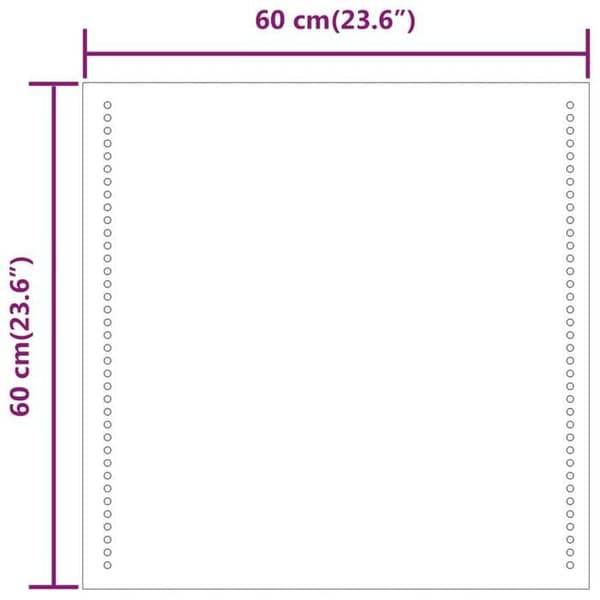 vidaXL LED-badrumsspegel 60x60 cm 151721