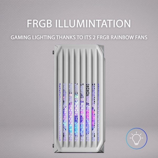 Mars Gaming MC-S2 RGB Mini Tower Micro ATX PC-fodral med glaspanel - vit - TU